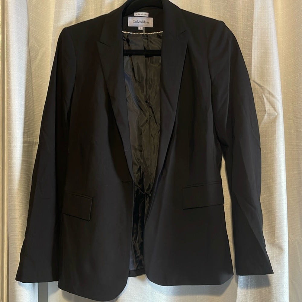 calvin klein blazer women size 6 color black